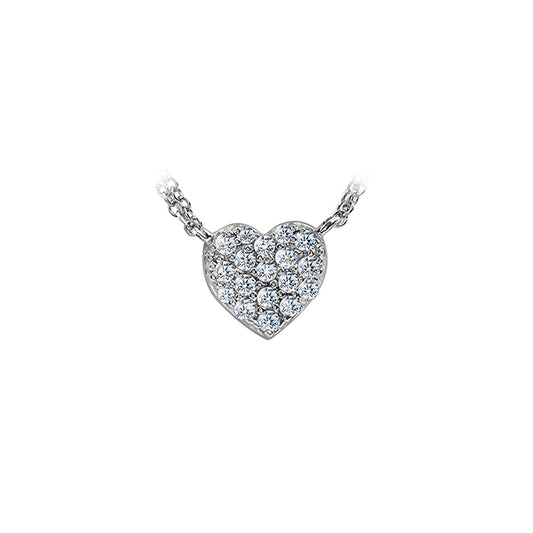 Diamond Necklace in Sterling Silver (0.105 and 0.02 CT. T.W.) - Silver
