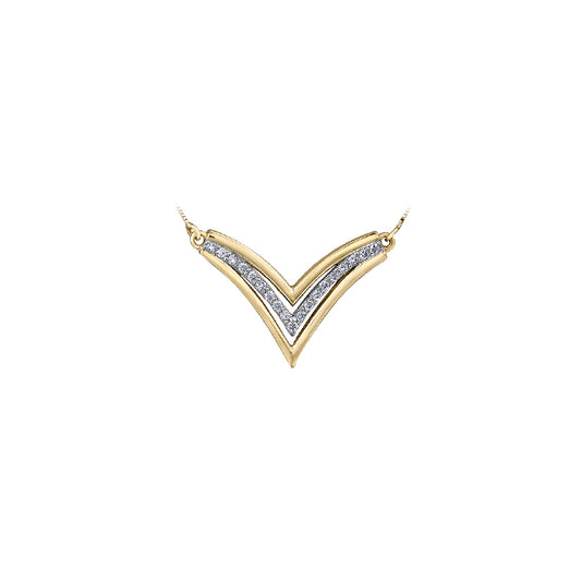 Diamond Necklace in 10K (0.126 and 0.01 CT. T.W.) - Silver and Gold