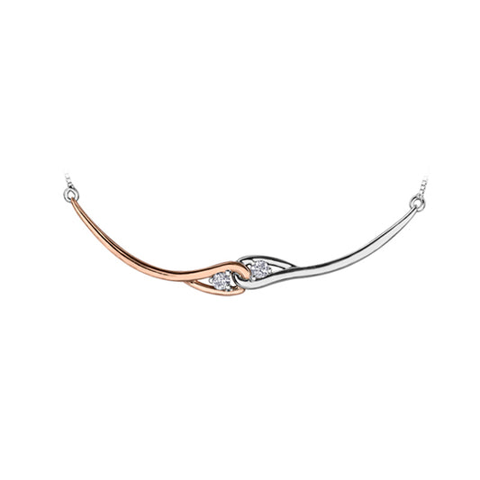 Diamond Necklace in 10K (0.1 CT. T.W.) - Silver and Rose