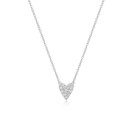 Diamondlite Cubic Zirconia Elongated Heart Necklace - Silver