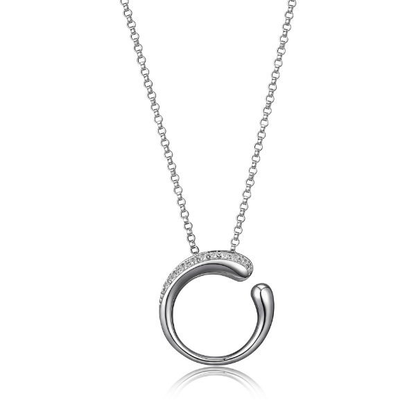 NR0LBFC0-W Caramel Cubic Zirconia Open Circle Necklace