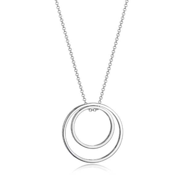 NR0LBGEA-W Sphere Interchangeable Double Open Circle Necklace
