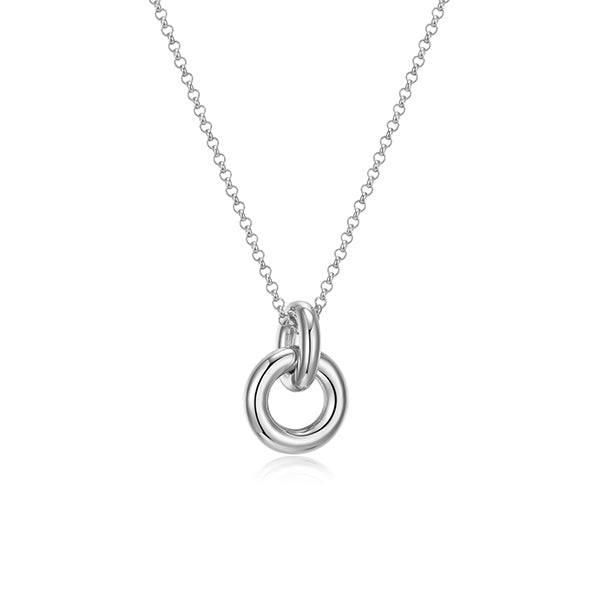 ELLE "Simpatico" Interlocked Circle Link Necklace - Silver