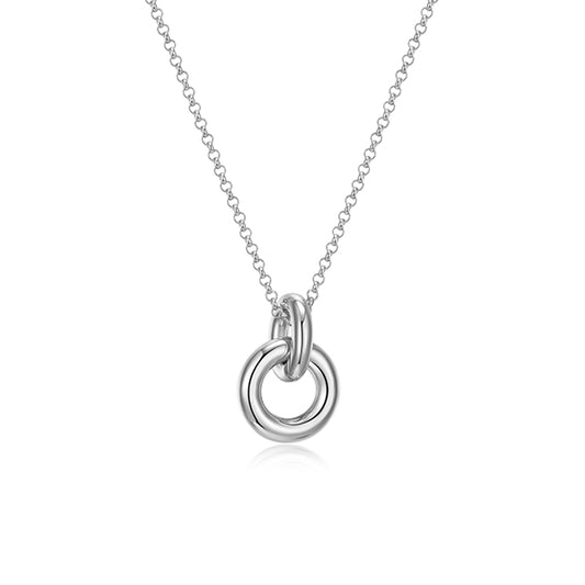 ELLE "Simpatico" Interlocked Circle Link Necklace - Silver