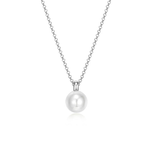 ELLE "Simpatico" 20mm Pearl Necklace - Silver