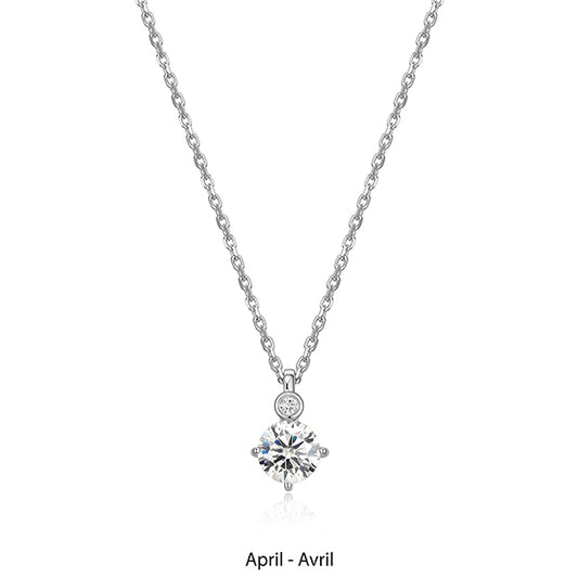 ELLE "Birthstone" April (Moissanite) and Lab Grown Diamond Necklace