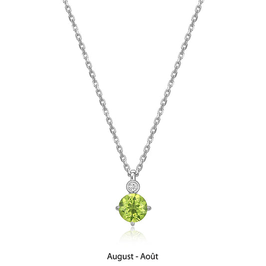 ELLE "Birthstone" August (Peridot) and Lab Grown Diamond Necklace