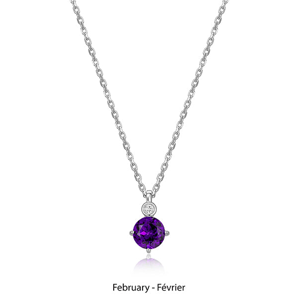 ELLE "Birthstone" February (Amethyst) and Lab Grown Diamond Necklace
