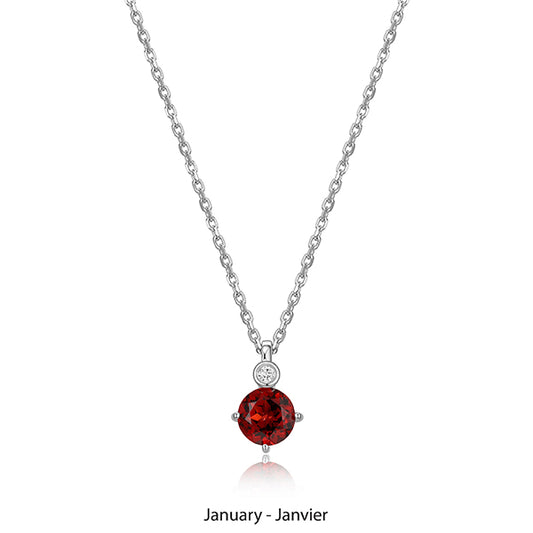 ELLE "Birthstone" January (Garnet) and Lab Grown Diamond Necklace
