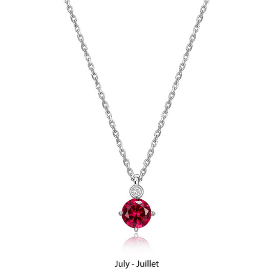 ELLE "Birthstone" July (Ruby) and Lab Grown Diamond Necklace
