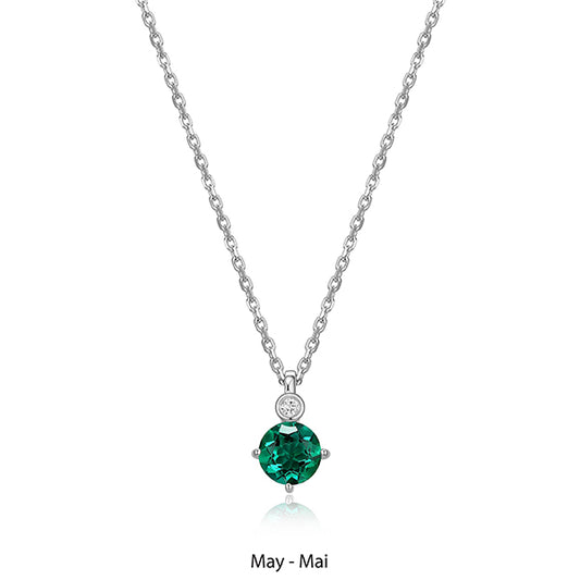 ELLE "Birthstone" May (Emerald) and Lab Grown Diamond Necklace