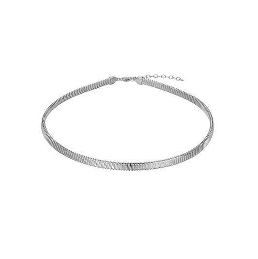 Charles Garnier Sterling Silver "Tubogas" Oval Hollow Tubular Necklace - Silver