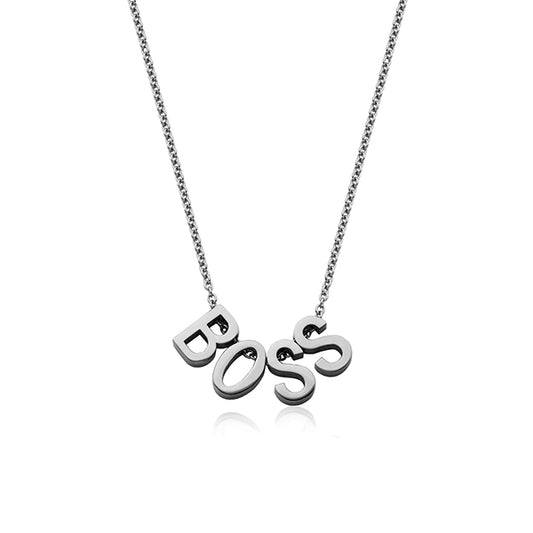 CJ Steelx "B-O-S-S" Stainless Steel Necklace