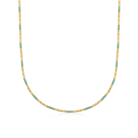 CJ Steelx Turquoise Enamel Marine Necklace - Gold