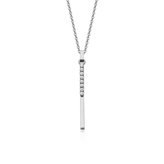 CJ Steelx Long Bar Necklace with Crystals