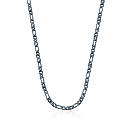 STEELX 4.5mm Figaro Chain Necklace - Blue Grey