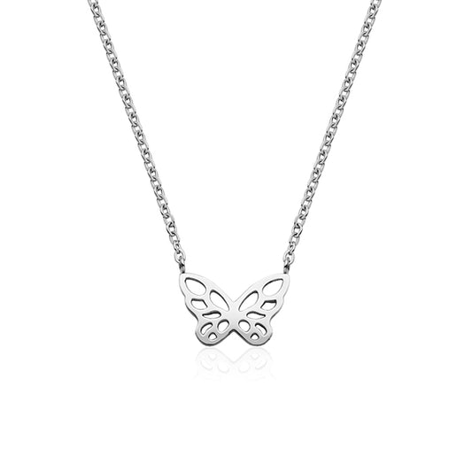 CJ Steelx Butterfly Necklace - Silver