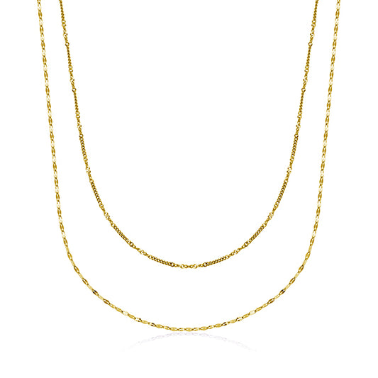 CJ Steelx Layered Chain Necklace - Gold