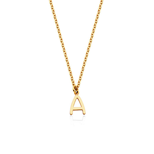 CJ Steelx Carded Letter "A" Necklace - Gold