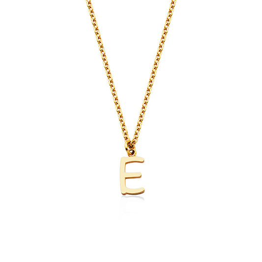 CJ Steelx Carded Letter "E" Necklace - Gold