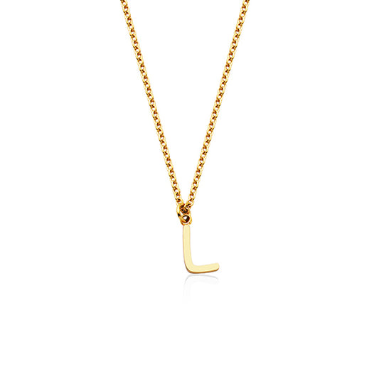 CJ Steelx Carded Letter "L" Necklace - Gold