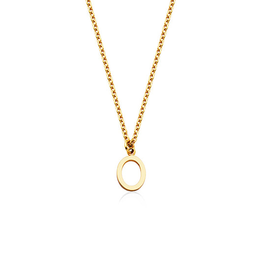 CJ Steelx Carded Letter "O" Necklace - Gold