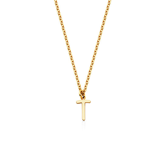 CJ Steelx Carded Letter "T" Necklace - Gold