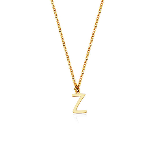 CJ Steelx Carded Letter "Z" Necklace - Gold