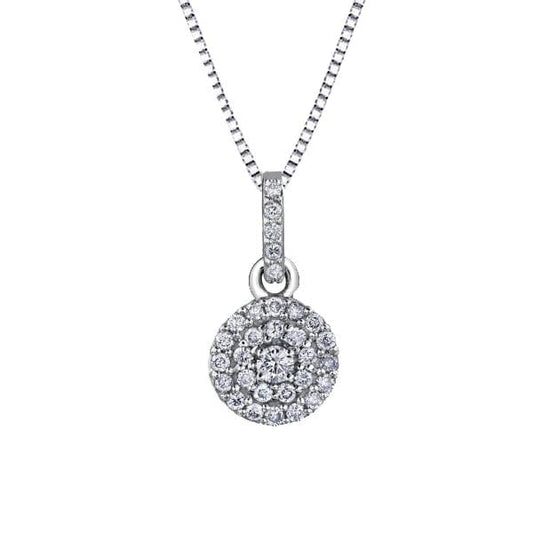 Canadian Diamond Double Frame Pendant in 10K White Gold (0.175 CT.)