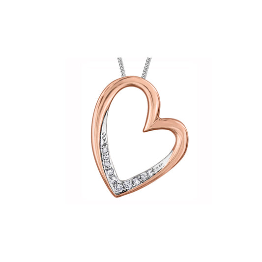 Heart Shaped Diamond Pendant in 10K Rose Gold (0.054 CT. T.W.)