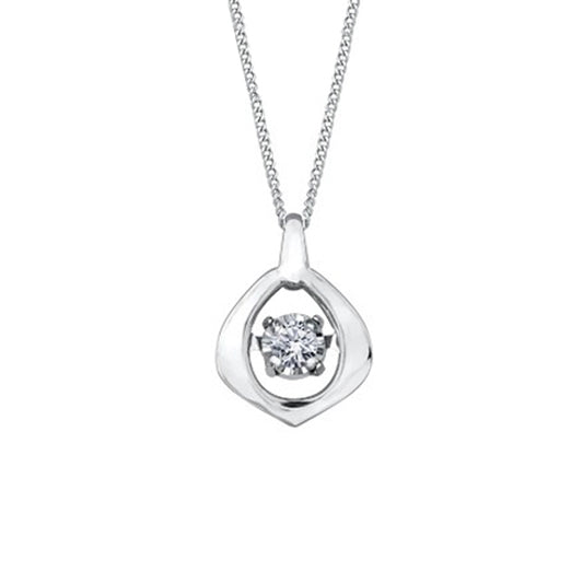 Diamond Solitaire Pendant in 10K White Gold (0.02 CT.)