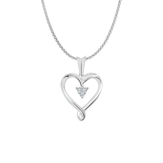 Elegant Real Gold Diamond Heart Pendant