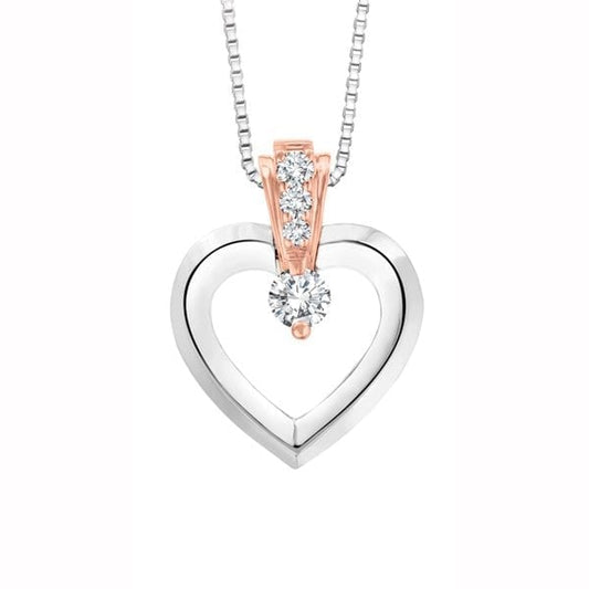 Canadian Diamond Heart Pendant in 10K White & Rose Gold (0.25 CT. T.W.)