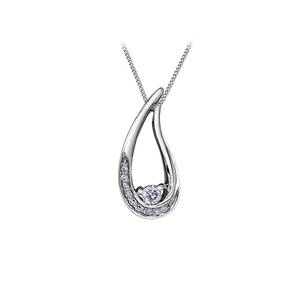 Diamond Pendant in 10K White Gold (0.016-0.06 CT. T.W.) - Silver