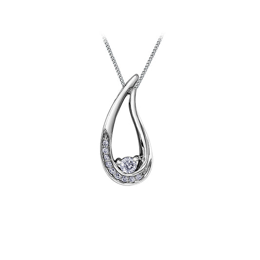 Diamond Pendant in 10K White Gold (0.016-0.06 CT. T.W.) - Silver
