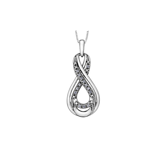 Diamond Infinity Pendant in 10K White Gold (0.05 CT. T.W.) - Silver