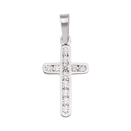 18K-White-Gold-Cross-Pendant-with-Cubic-Zirconia-stones