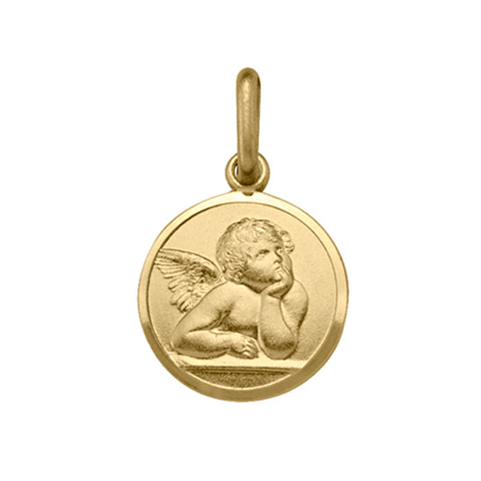 14K-Yellow-Gold-Thinking-Angel-Pendant---1.3gm