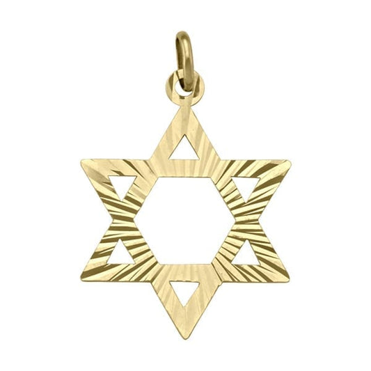 14K-Yellow-Gold-Star-of-David-Pendant---1.7gm