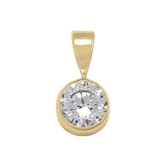 Elegant Gold Zirconia Pendant