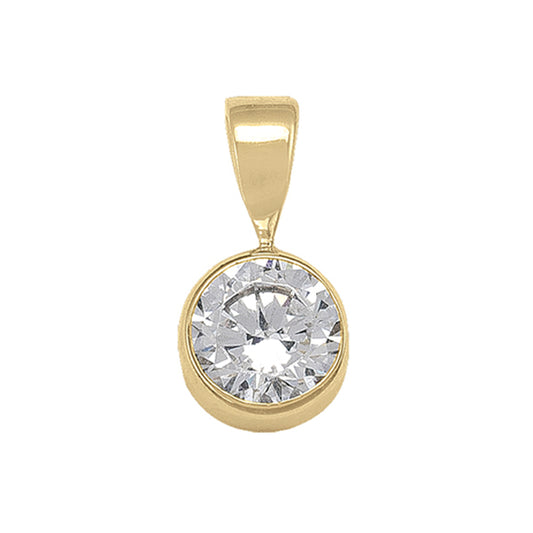 Elegant Gold Zirconia Pendant