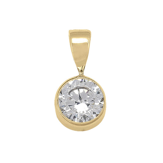 Elegant Gold Zirconia Pendant