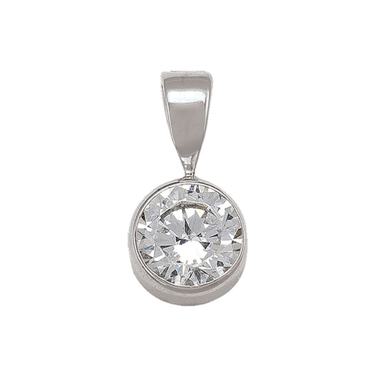 Elegant Real Gold Zirconia Silver Pendant