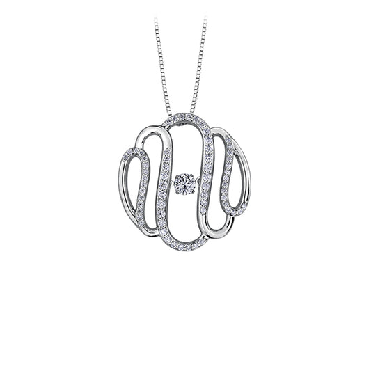 Diamond Pendant in 10K White Gold (0.011-0.12 CT. T.W.) - Silver