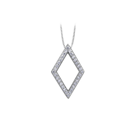 Diamond Pendant in 10K White Gold (0.16 CT. T.W.) - Silver