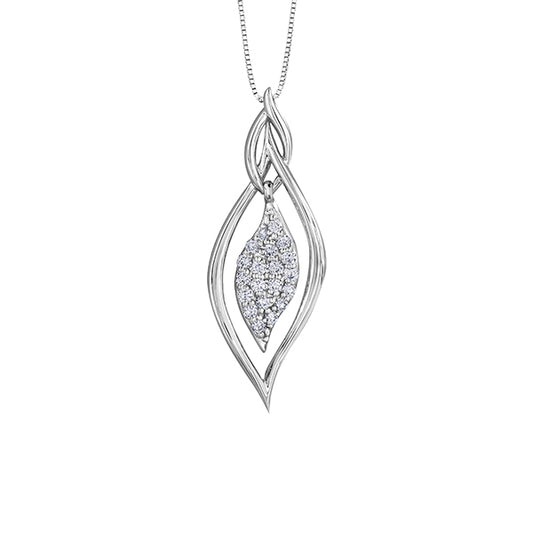 Diamond Pendant in 10K (0.25 and 0.08 CT. T.W.) - Silver