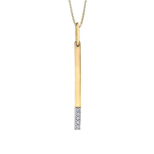 Diamond Pendant in 10K (0.1 CT. T.W.) - Silver and Gold