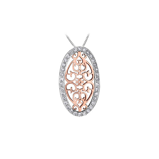 Diamond Pendant in 10K (0.34 CT. T.W.) - Silver and Rose