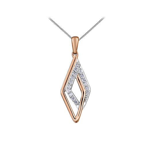 Diamond Pendant in 10K (0.08 CT. T.W.) - Silver and Rose