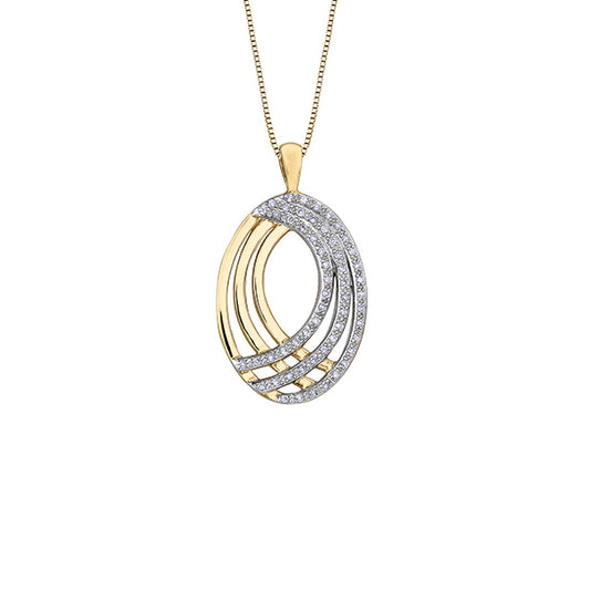 Diamond Pendant in 10K (0.2 CT. T.W.) - Silver and Gold